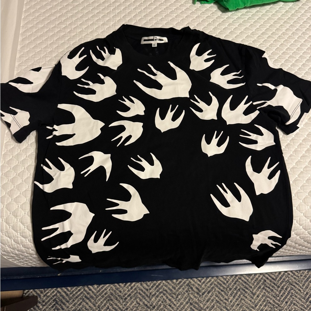 Alexander McQueen Black and White Short Sleeve Tee